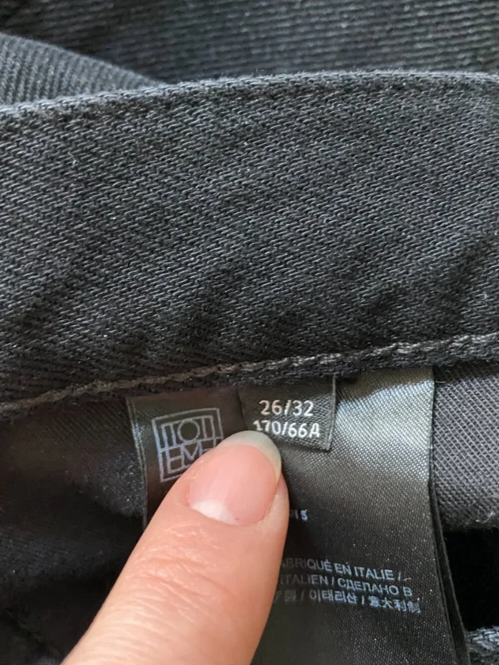 TOTEME Black Womens Cropped Kick Denim Black - Size 26/32